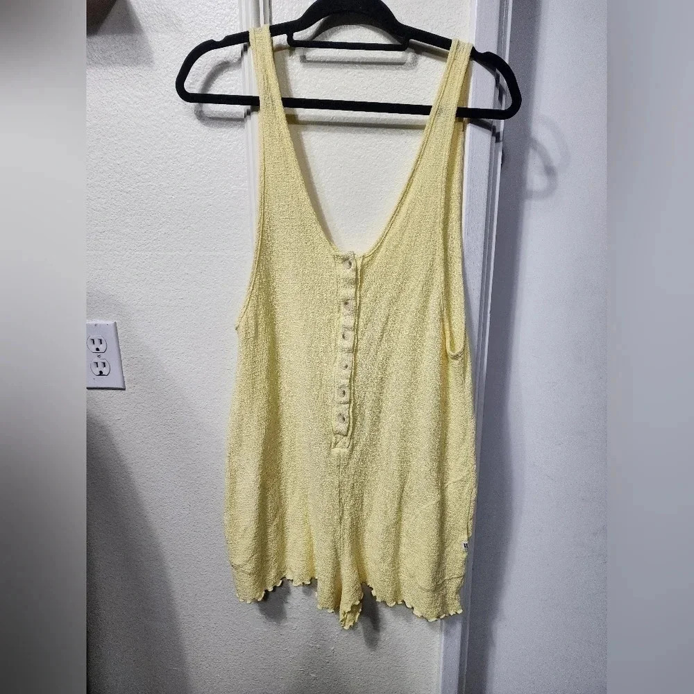 Billabong Fade Away Yellow Romper Size Small Beachy Resortwear Travel Vacation - Picture 4 of 8